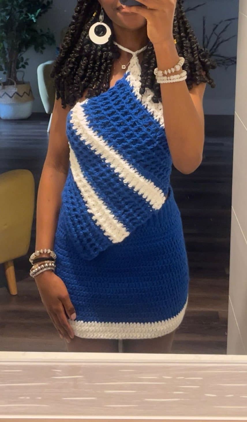 Diamond Top and Skirt Set