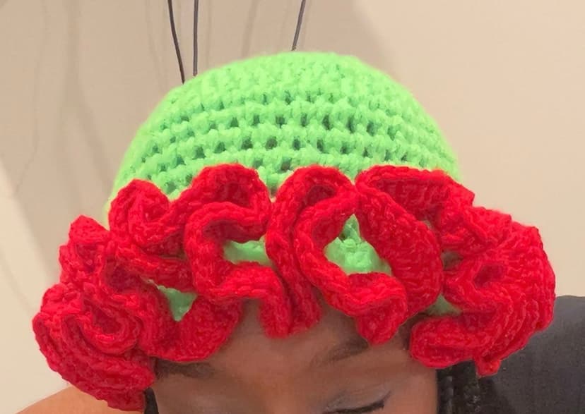 Watermelon ruffled hat